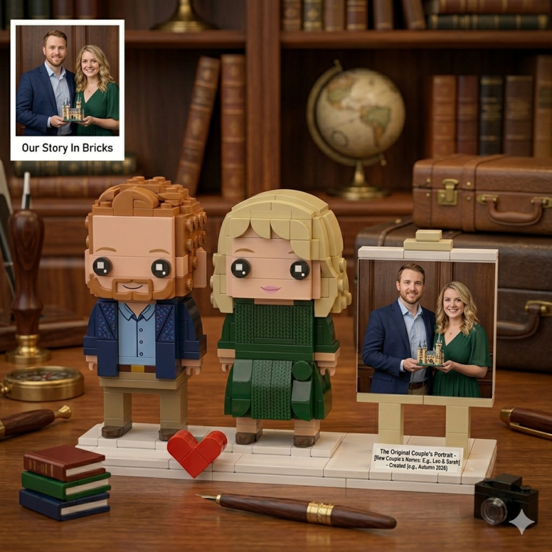 Customizable Fully Body 2 People Custom Brick Figures Denim Suit Brick Me Figures