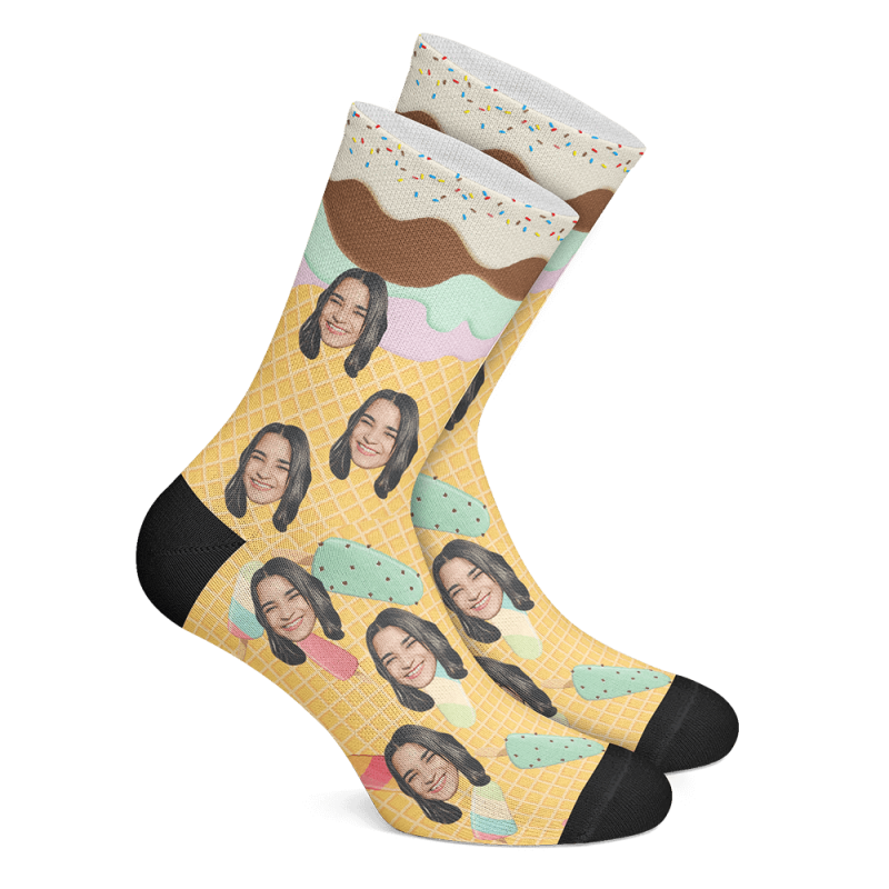 Summer Gift Custom Socks with Icecream Funny Christmas Gift