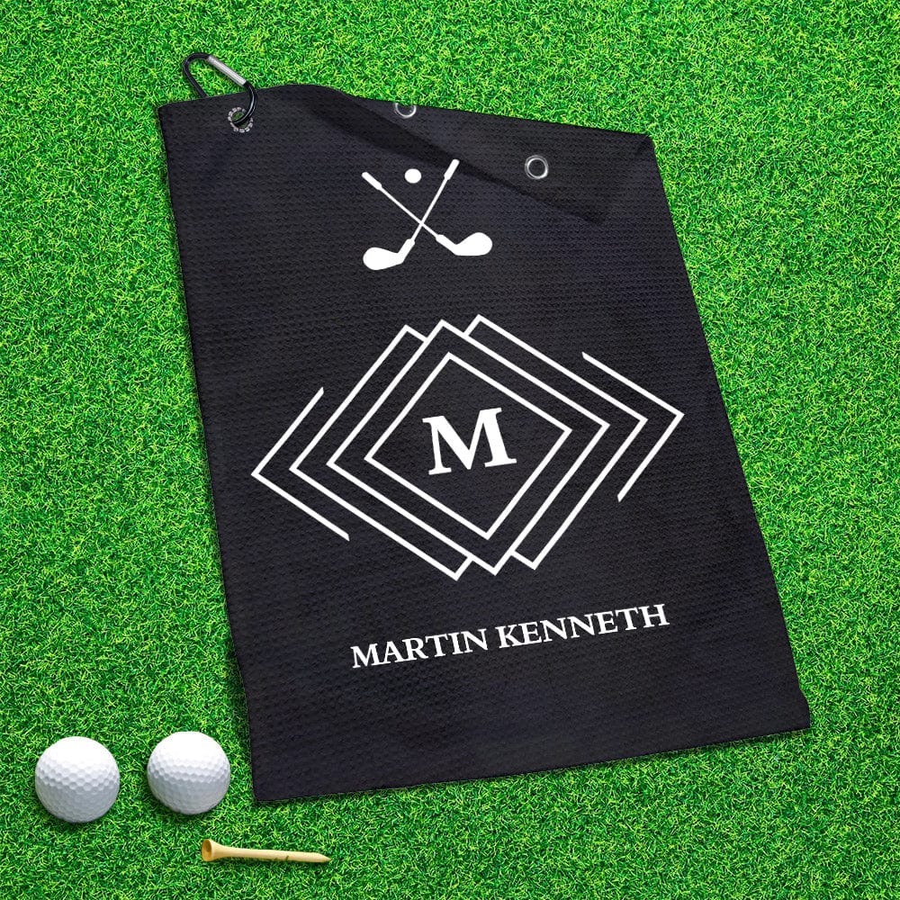 Monogrammed Golf Towel Custom Golf Towel With Names Golf Gifts for Him
