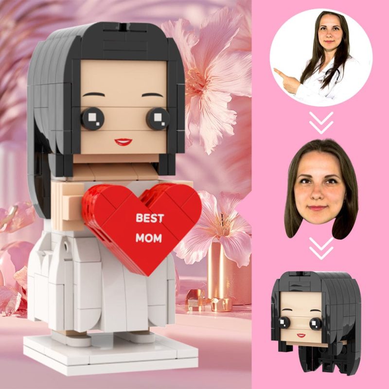 Mother’s Day Gift Customizable Head Brick Figures Gift for Best Mom
