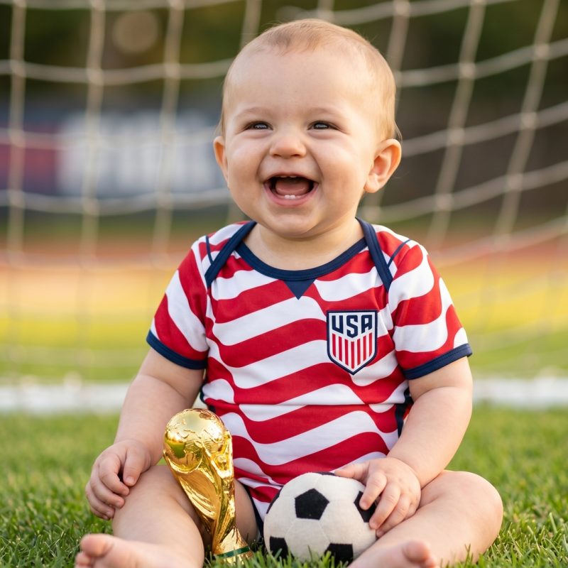 Personalized Baby Soccer Jersey Romper, Custom Name & Number Football Bodysuit for Babies, Cute Sports Baby Outfit