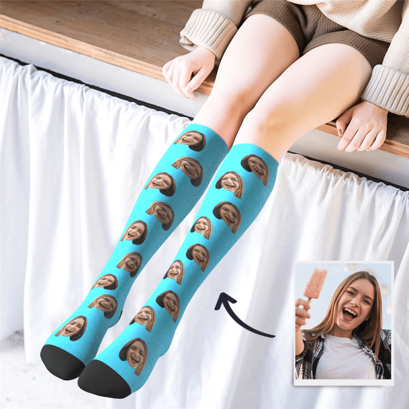 Girlfriend Gift Custom Knee High Socks Valentines Day Gifts