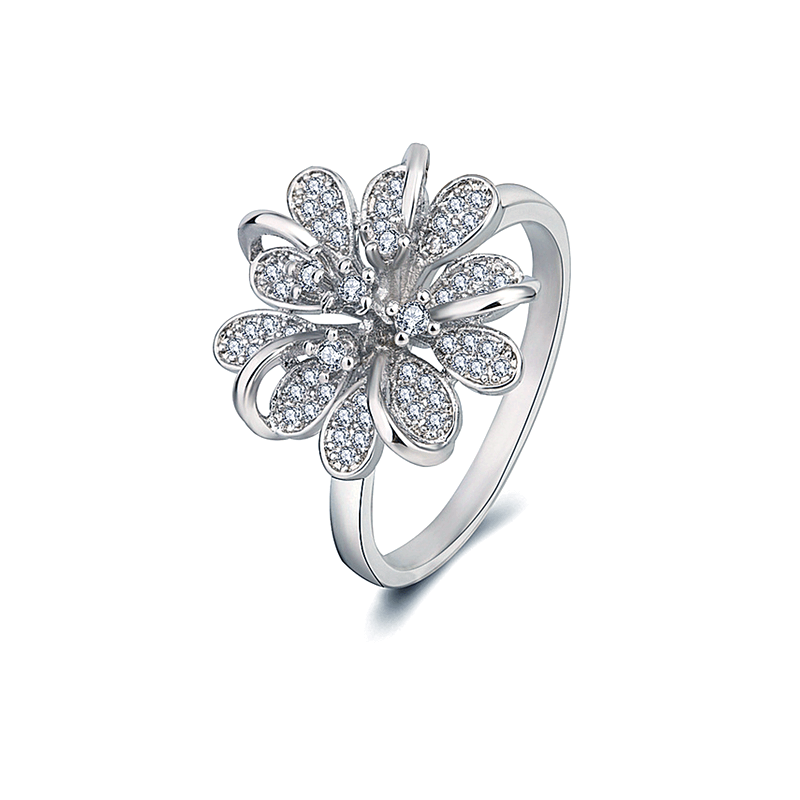 Zircon Ring Flower Rings Valentine’s Day Gifts For Her