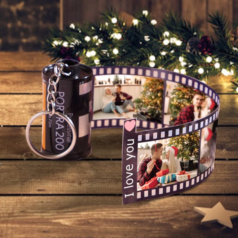 Custom Picture Roll Keychain Keychain With Text Gifts For Couple Christmas Gift