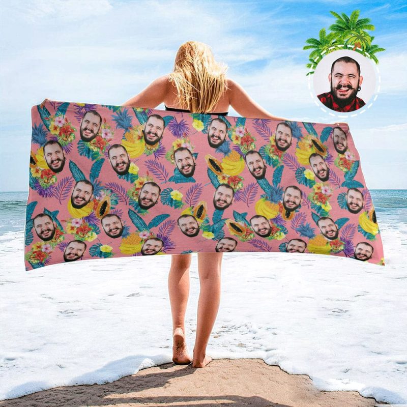 Personalized Beach Towels with Photo Custom Bananas Beach Towel