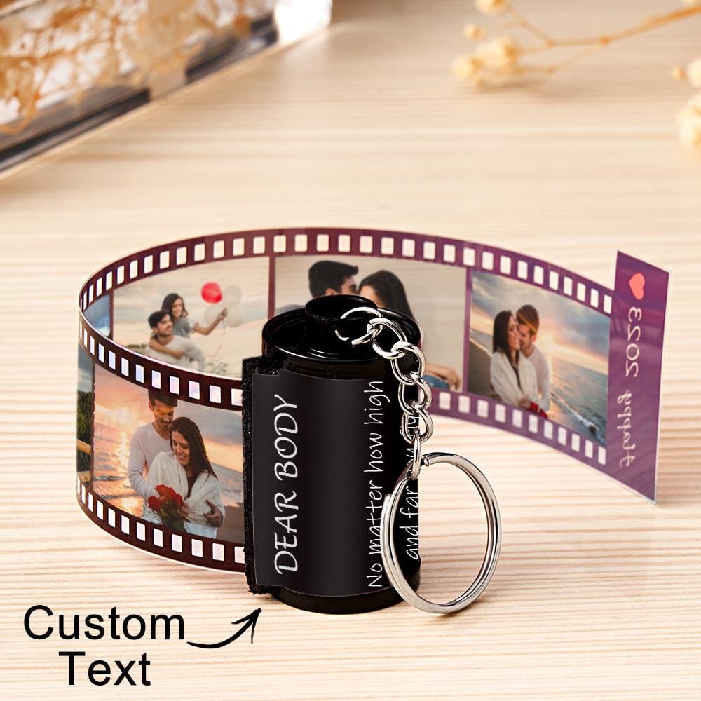 Custom Text Colorful Roll Film Keychain Camera Keychain Meaningful Gifts For Couples - Image 2