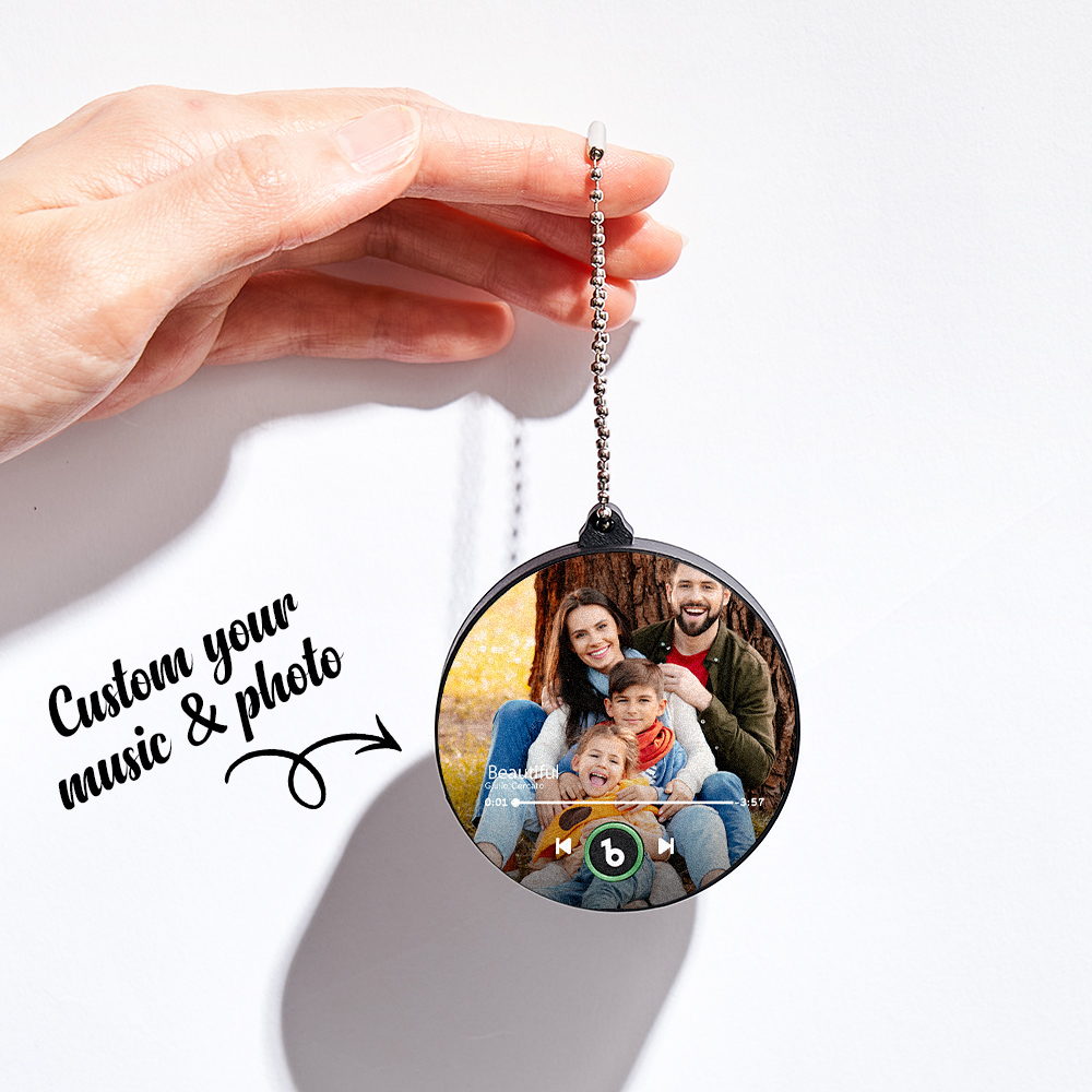 Custom Photo Music Keychain Music Box Bag Charm That Plays Music Without Cell Phone Anniversary Gifts - Image 2