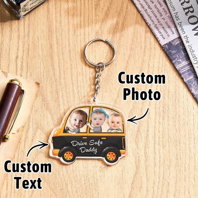 Personalized Drive Safe Keychain Custom Car Style Keychain Gift for Father