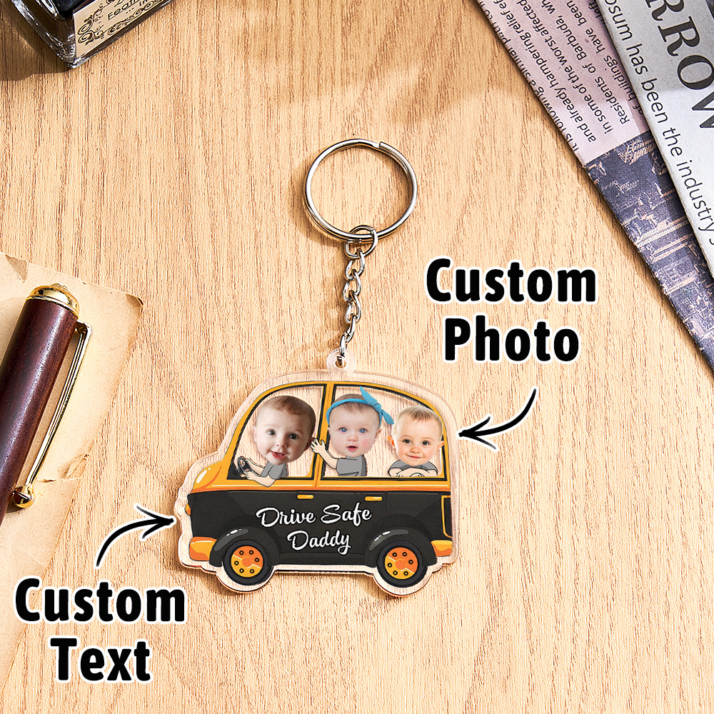 Personalized Drive Safe Keychain Custom Car Style Keychain Gift for Father
