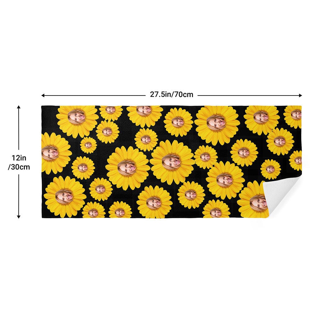 Personalized Photo Towel With Face Funny Gifts for Her Sunflower Towel - Image 2