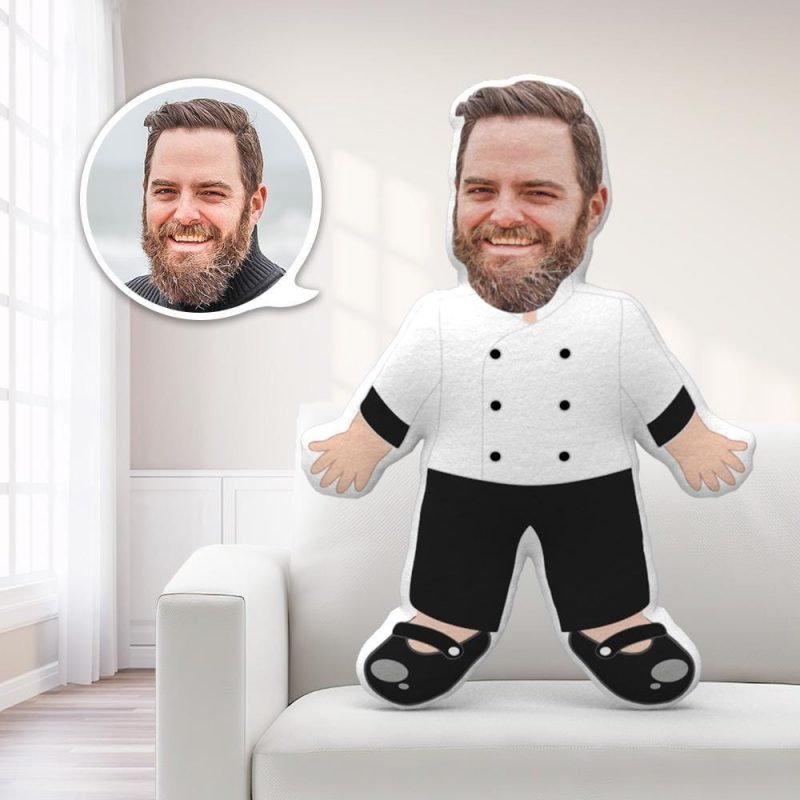 Personalized Face Pillow Toy Chef Throw Pillow Boby Pillow Gag Gifts Funny Teacher Gifts