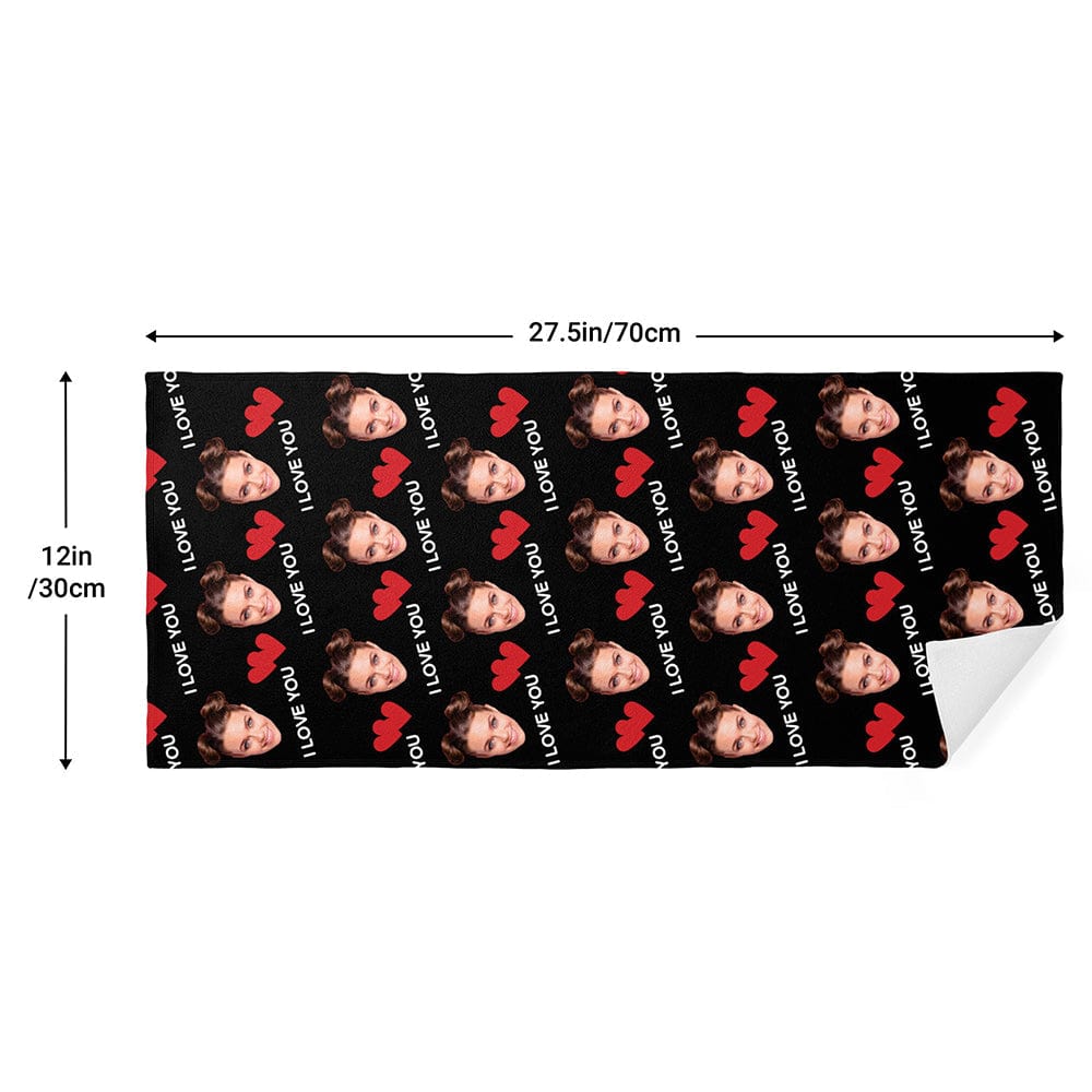 Custom Face Towel Personalized Hand Towel Gifts for Couple I Love You - Image 2