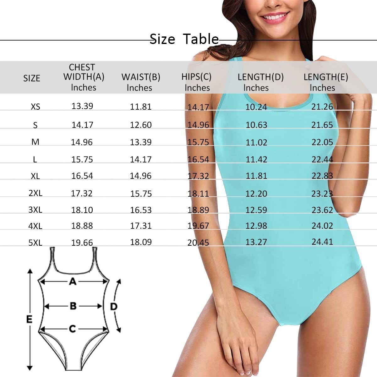 Custom Printed Swimsuit Custom Swimming Suits Gift For Girlfriend - USA Flag - Image 4