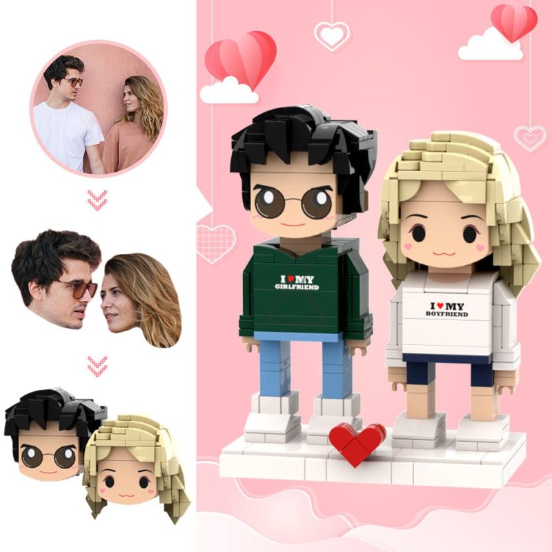 Valentine’s Day Gifts Custom Head 2 People Cute Brick Figures Just Love Each Other Brick Figures