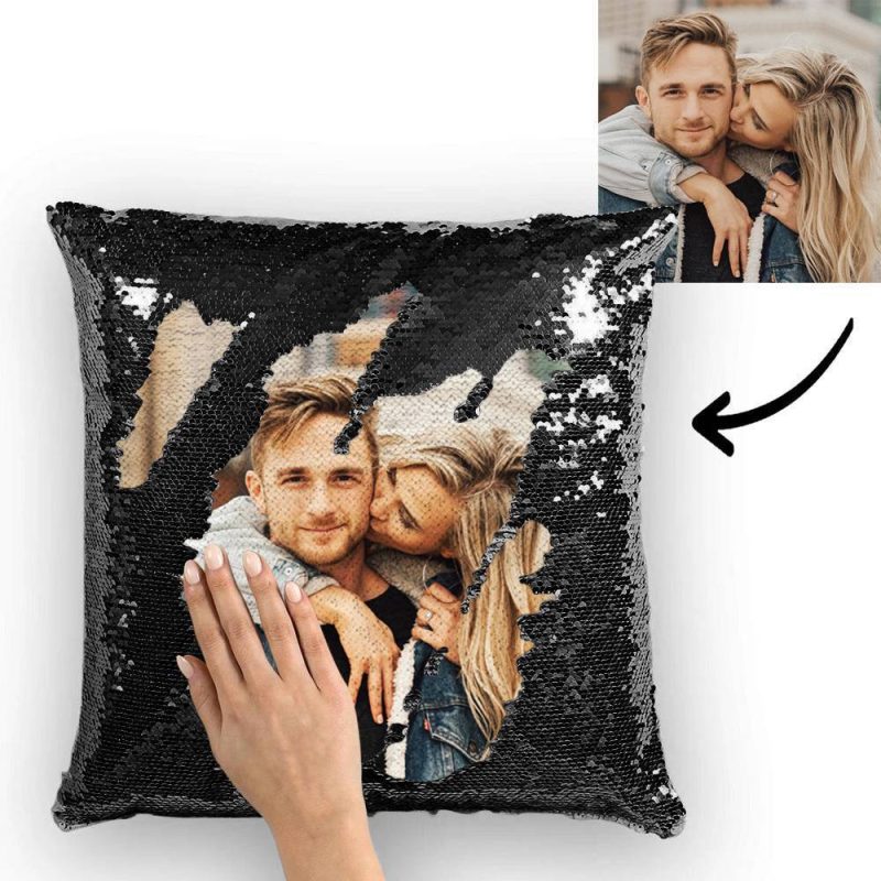 Flippy Pillows Sequin Picture Pillow Customized Pillow Personalized Pillow Valentine’s Day Gifts