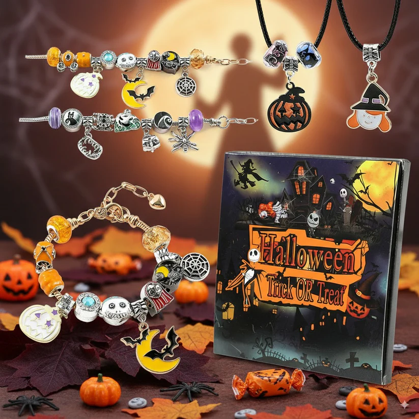Halloween Advent Surprise Blind Box DIY Charms Beads Bracelet Charms Pendants