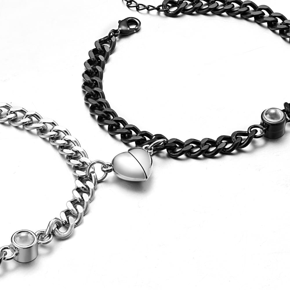 Custom Simple Fashion Chain with Magnet Picture Projection Bracelet - Image 2