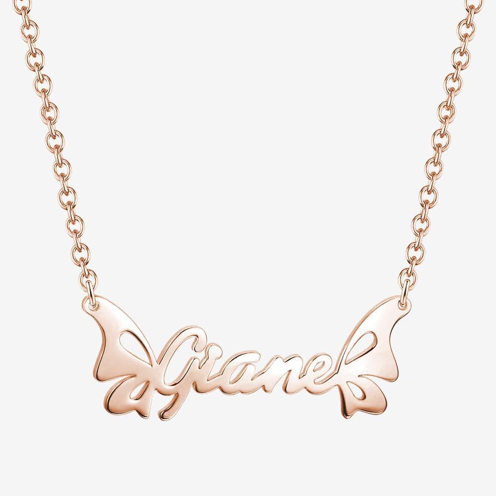Birthday Day Gift Name Necklace Butterfly Necklace