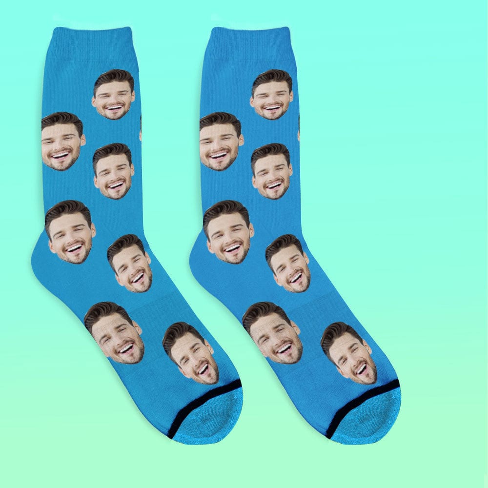 Custom Face Socks 3D Digital Printed Socks Add Pictures and Name - Colorful - Image 2