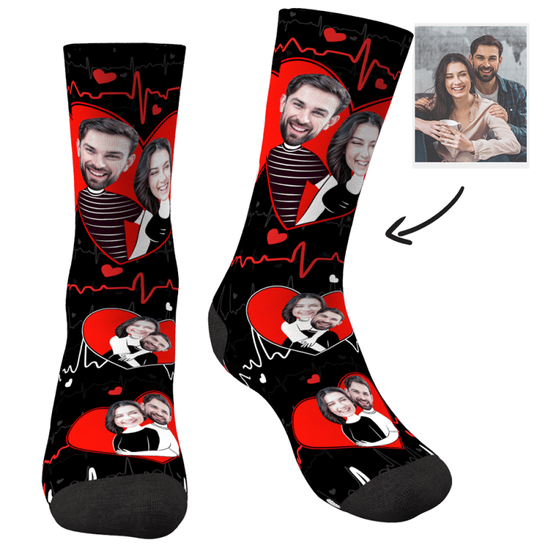 Personalized Photo Socks Valentines Gift For Couple Anniversary Gift