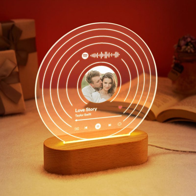 Custom Spotify Code Lamp Personalized Photo Song Plaque Night Light