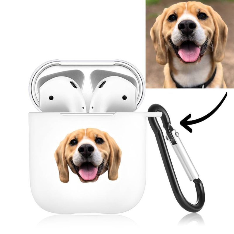 Custom Photo Earphone Case for AirPods Lovely Dog White, Earphone Cover Protective Cover – Avatar