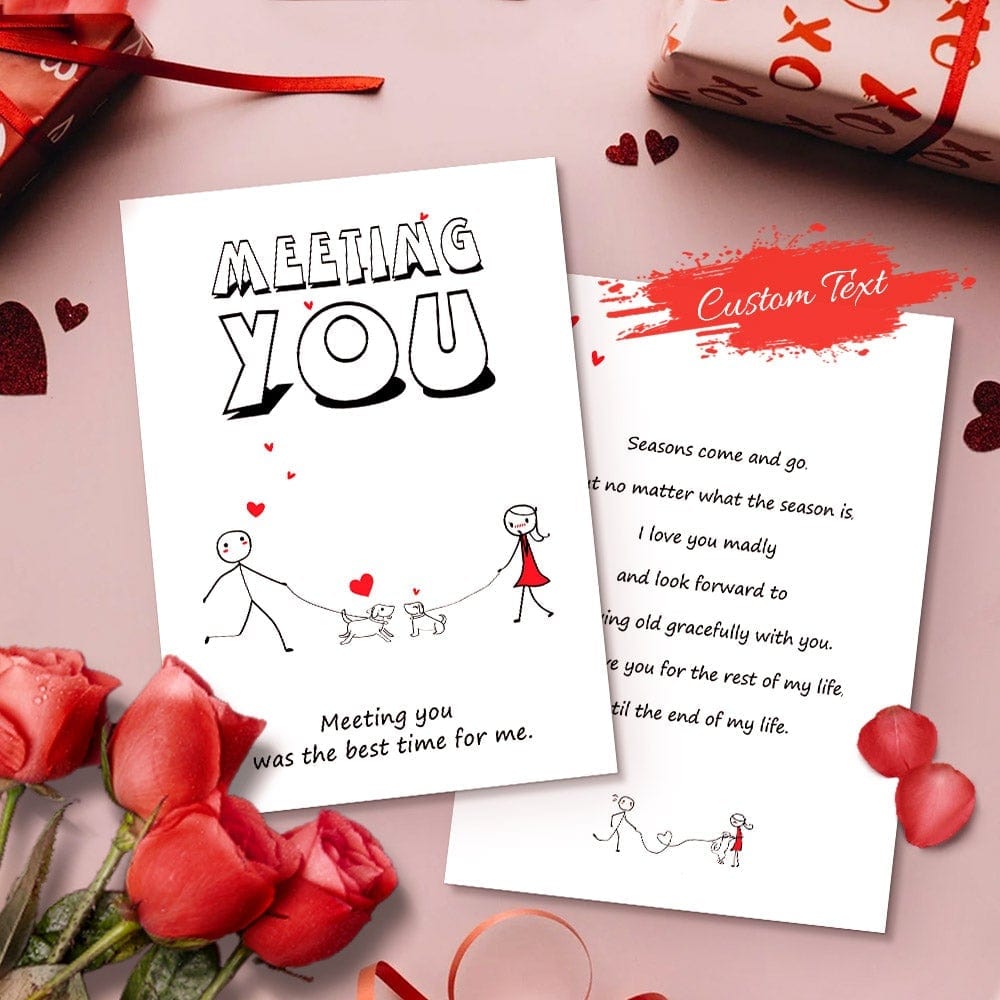 Custom Valentine's Card Boy Meet Girl Card Comic Greeting Card For Girlfriend - Image 2