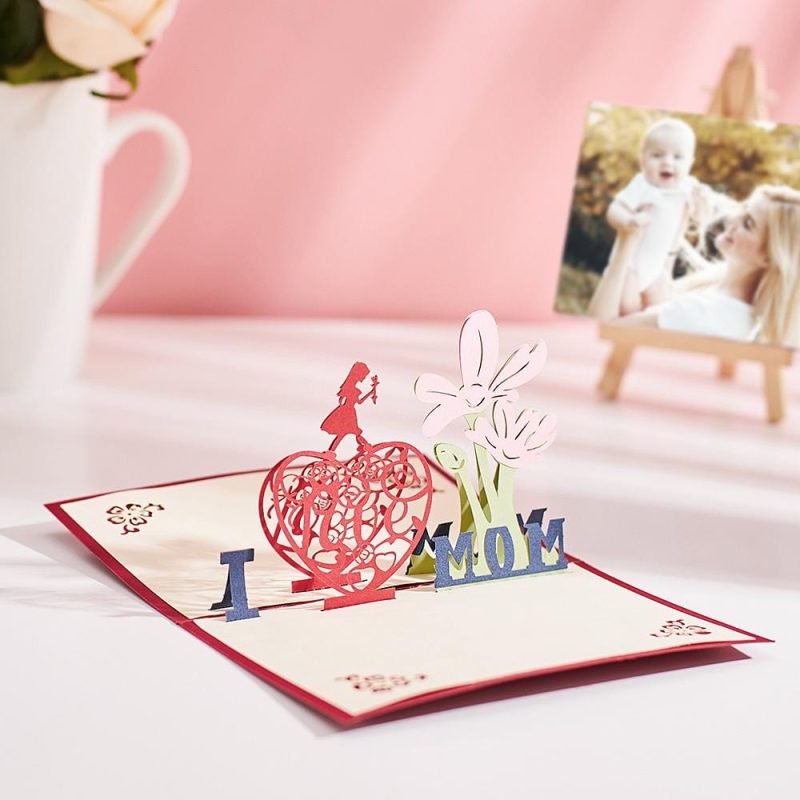 Mother’s Day Greeting Card 3D Creative Greeeting Card – “I Love Mom”
