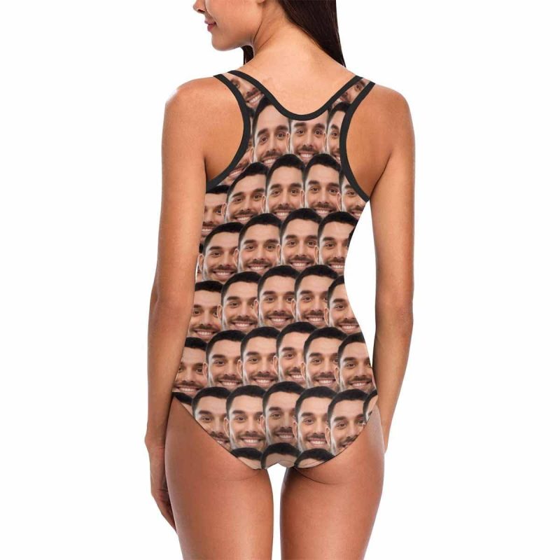 Custom Bathing Suit All Over Print Husband Face Swimwear One Piece Bridesmaid Party Swimsuits