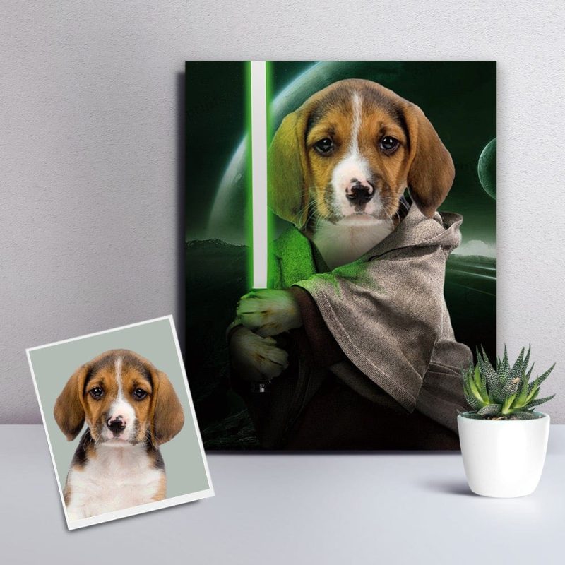 Personalized Canvas Custom Yoda Portrait for Pet – Star Wars Portrait Print Unique Gifts
