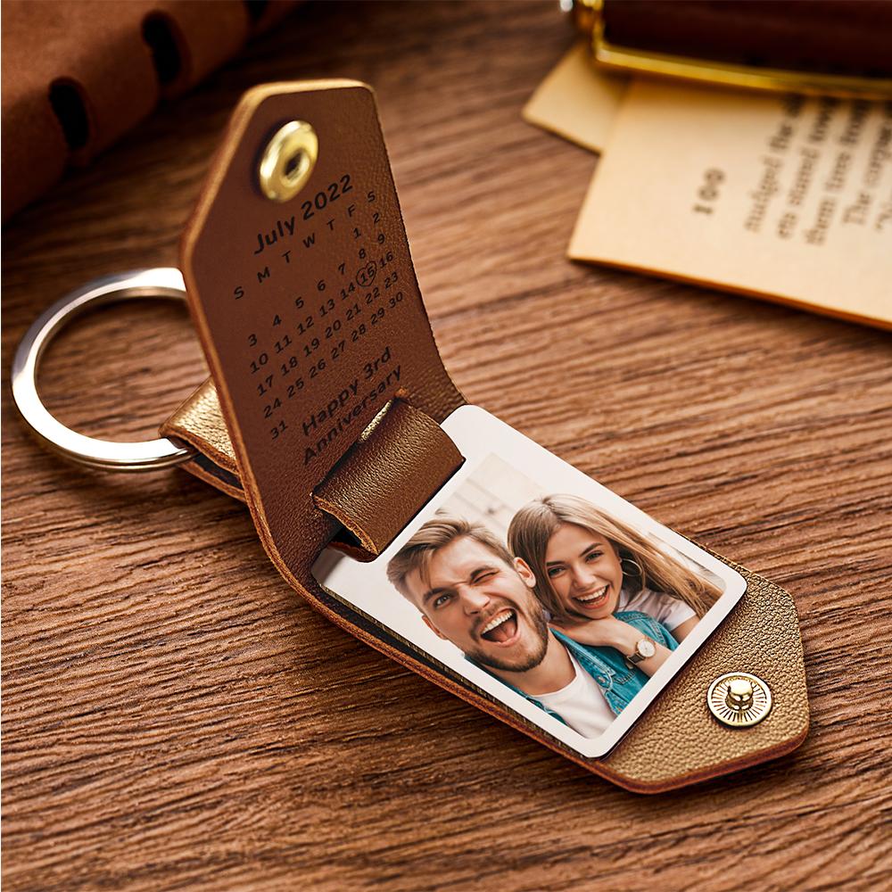 Custom Keychain For Boyfriend Calendar Engrave Keychain Anniversary Gifts For Couples - Image 2
