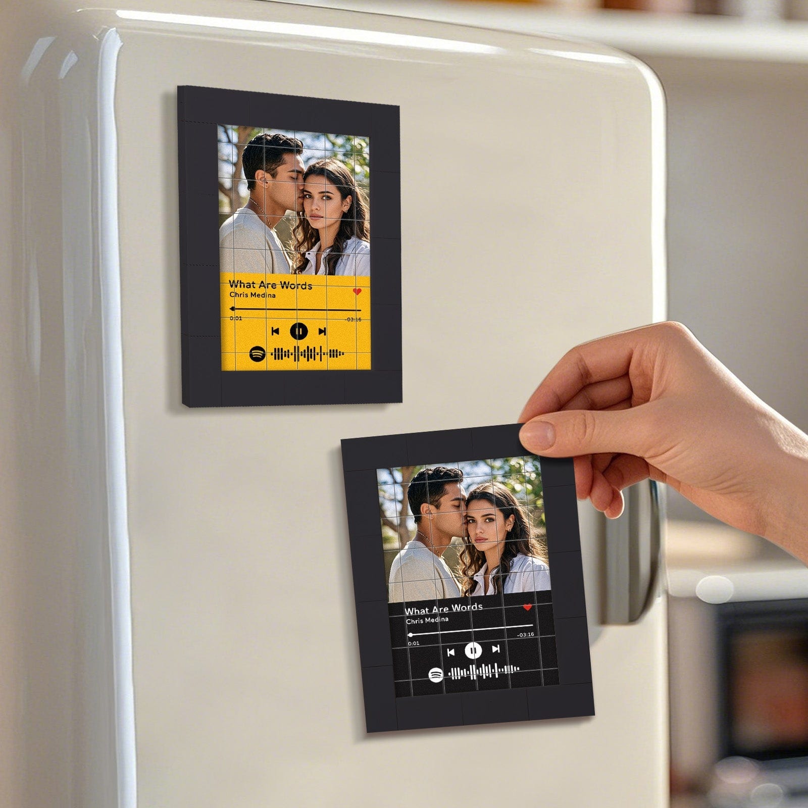 Customized Photo Building Blocks Fridge Magnet Personalized Spotify Music Fridge Magnet Gift Ideas - Image 2