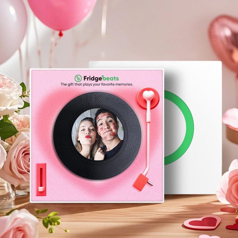 Custom Music & Photo Fridge Magnet Can Customize 1-6 Vinyl and Songs
