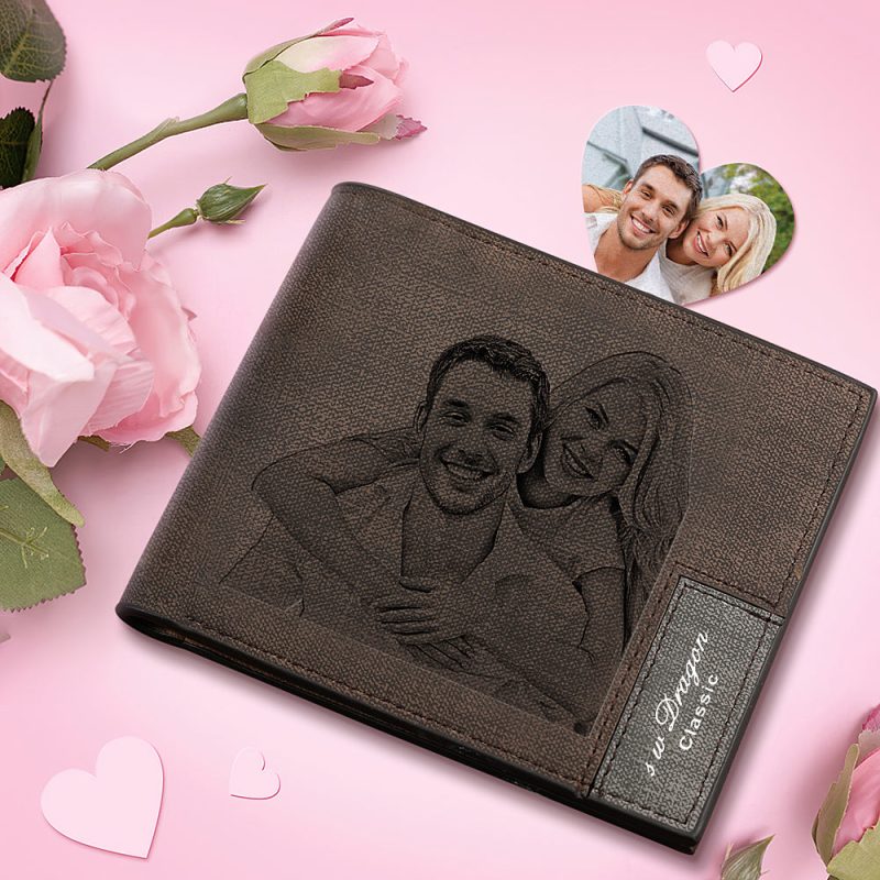 Anniversary Gifts – Men’s Custom Photo Wallet Brown