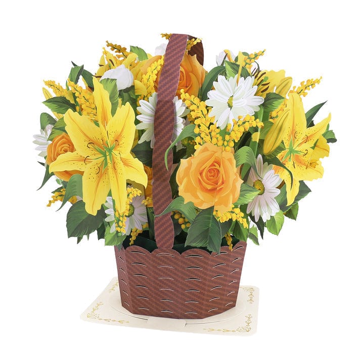 Pop up Card for Thanksgiving Best Wishes Flower Basket