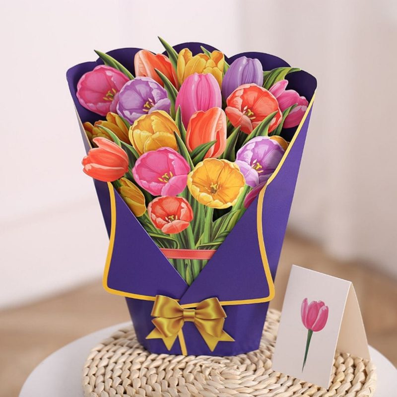 Tulip 3D Pop Up Greeting Card Flower Bouquet Pop Up Card