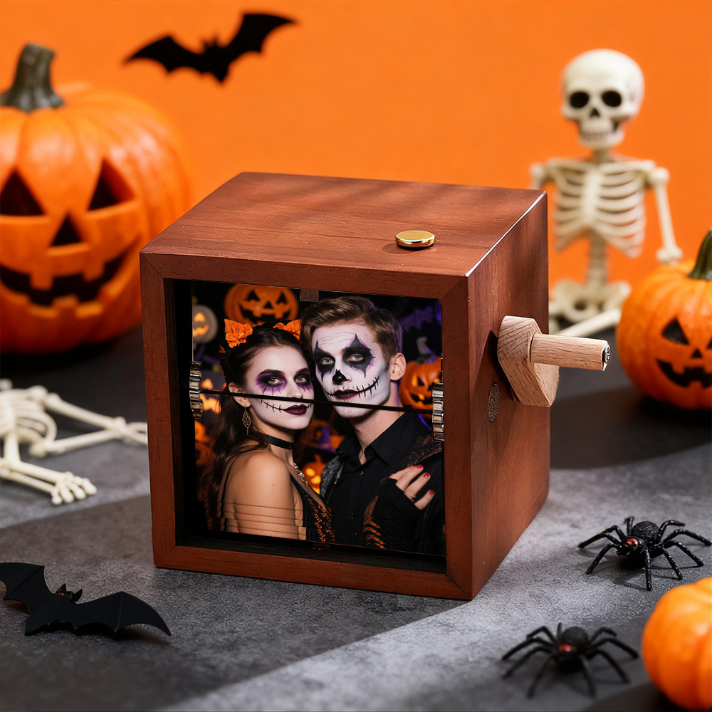 Custom Photo Flipbook Frame Animation Machine Mechanical Rainbow Hand Cranked Photo Album with Light Halloween Gift - Image 2