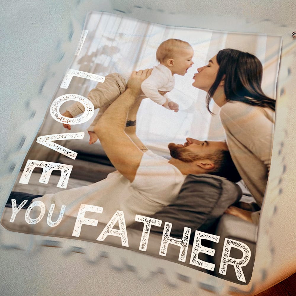 Father's Day Blanket Gift Personalized Photo Blanket the Best Gift for Dad - Image 2