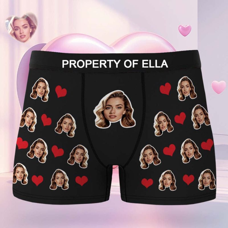 GiftLAB Custom Face Boxer Personalized Underwear Valentine’s Day Creative Gifts For Boyfriend