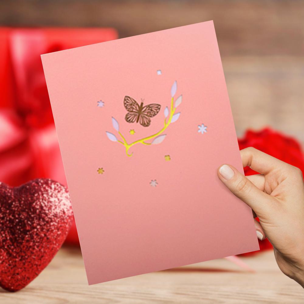 3D Love Card Valentine Cards Valentine's Day Gifts Card for Couple Butterfly - Image 2