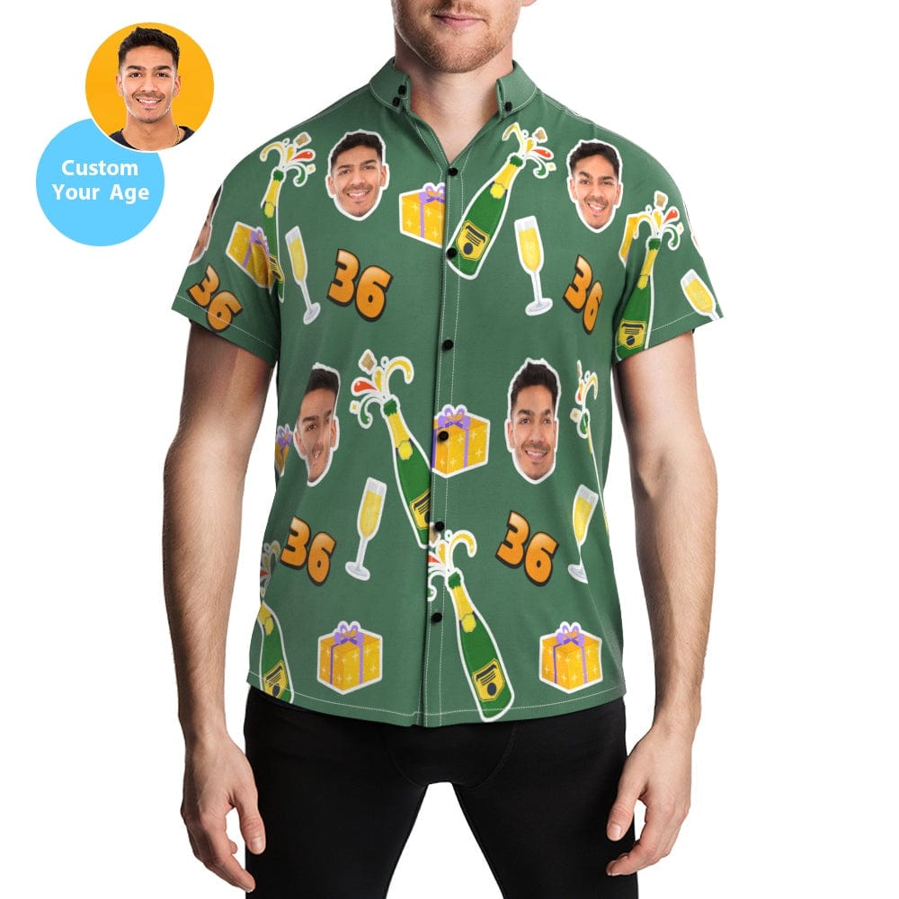 Personalized Hawaiian Shirts Birthday Party Shirts with Your Age Birthday Gifts for Him - Image 2