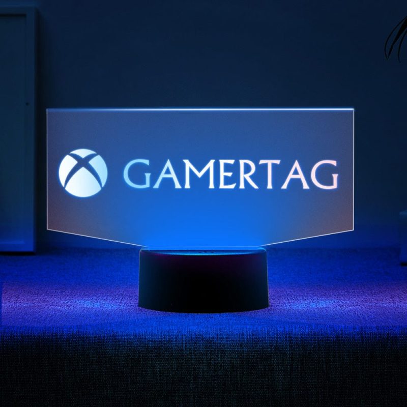 Personalized Xbox Nightlight Personalized Gamertag Sign Dual Base Backlit LED Gaming Gifts for Him