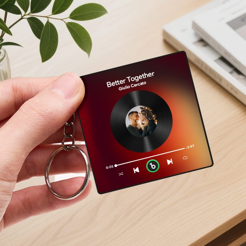 Personalized Photo Music Key Chain Album Box Bag Charm That Plays Music Without Cell Phone Anniversary GiftsUS