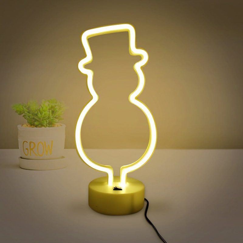 Childrens Night Lights Neon Lamp LED Light Gift For Children-Snowman
