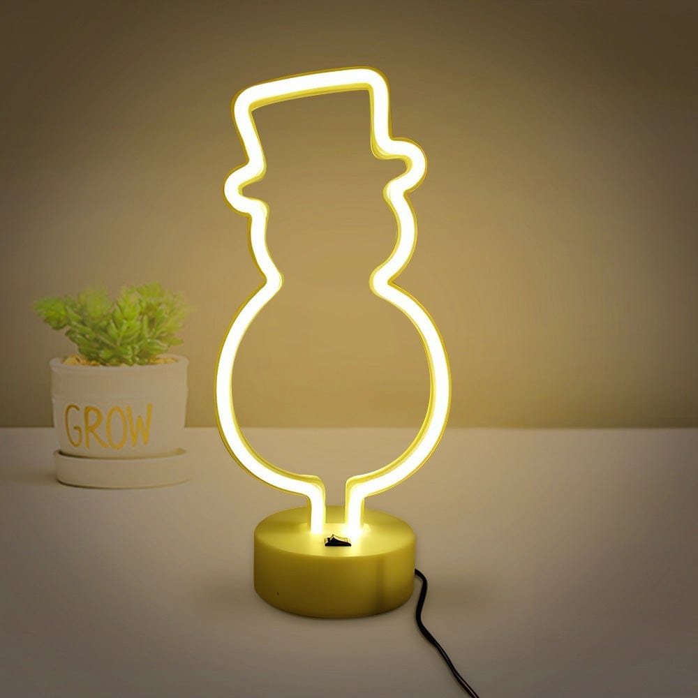 Childrens Night Lights Neon Lamp LED Light Gift For Children-Snowman