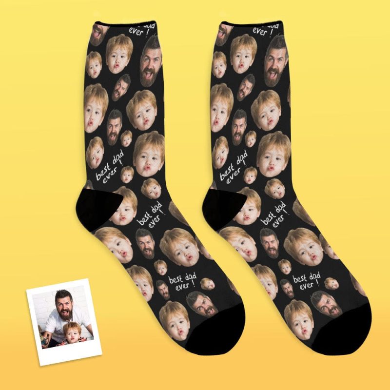 Father’s Day Gifts Custom Face Socks To The Best Dad – Black Superproduct
