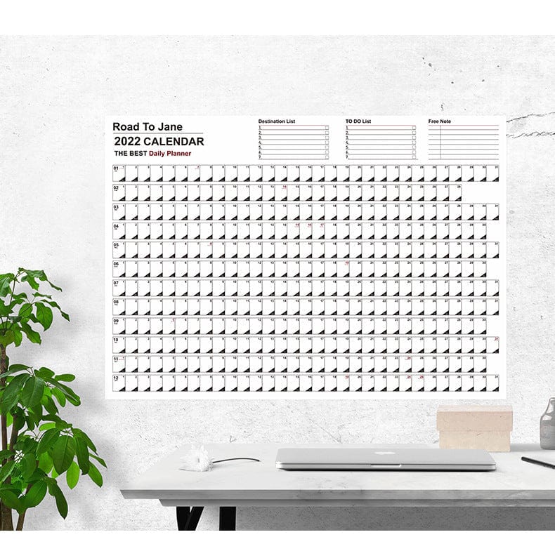 2022 Full Year Calendar Poster Wall Calendar Chart Daily Schedule Table Planner Calendar Gifts