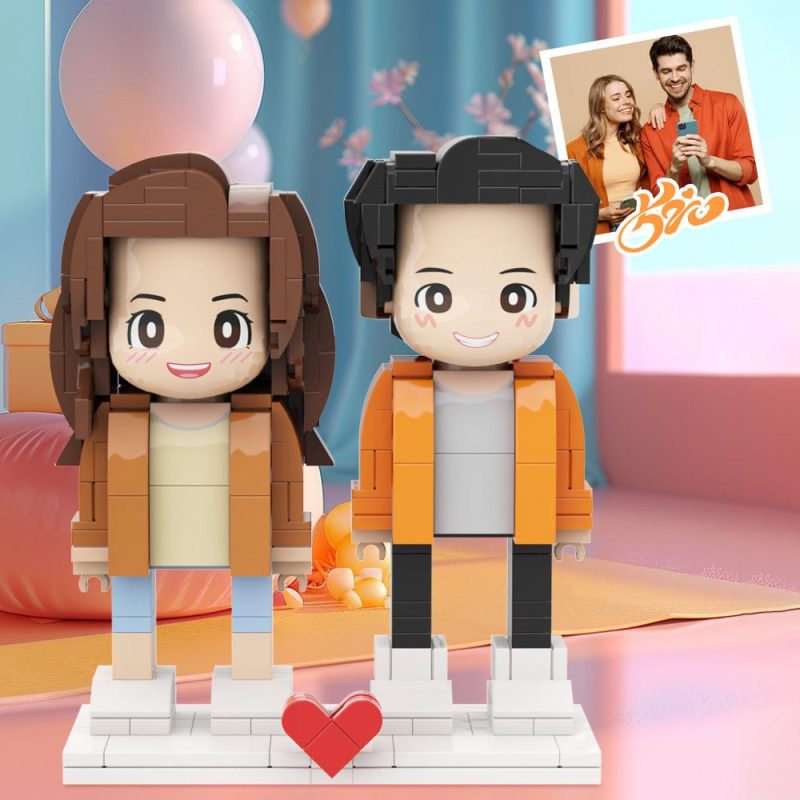 Personalized Two Duddu Brick Figures Customized Photo Figures Handmade Diy Gifts Handmade Gifts