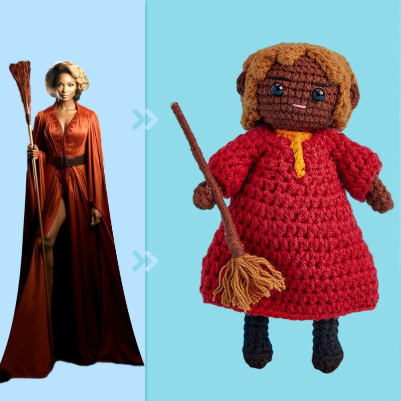 Full Body Customizable 1 Person Custom Crochet Doll Personalized Gifts Handwoven Mini Dolls – Witch