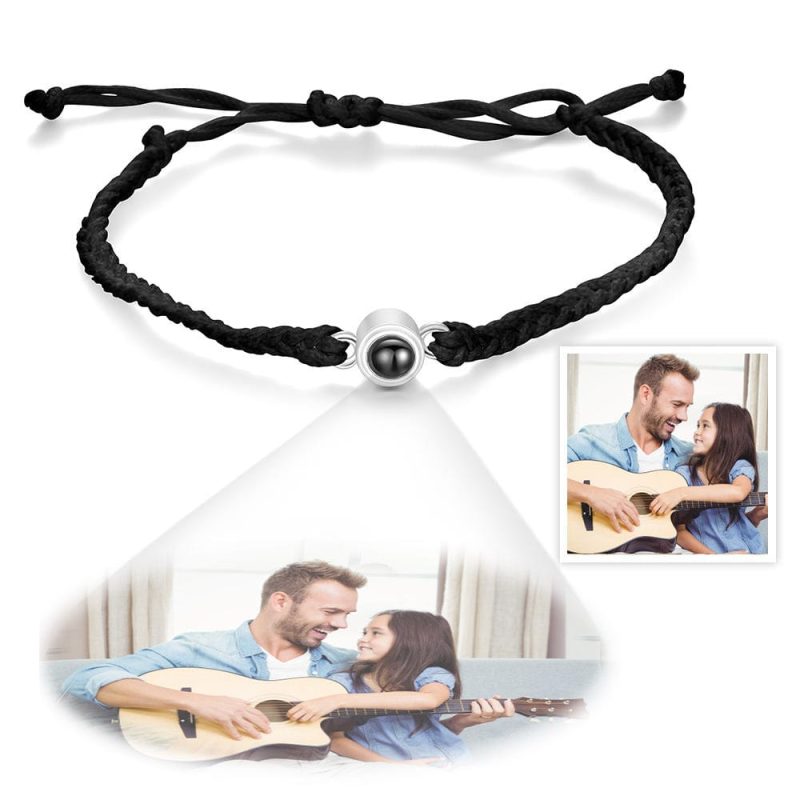 Projection Bracelets Stainless Steel Custom Projection Bracelets Woven Photo Bracelets Father’s Day Gifts For Dad